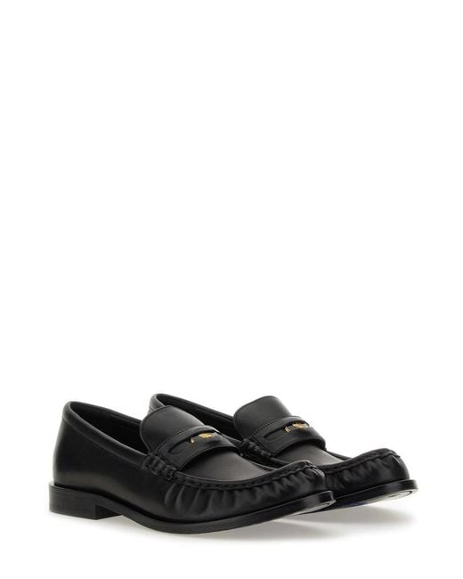 Burberry Black Cadet Grained Calf Leather Penny Loafers