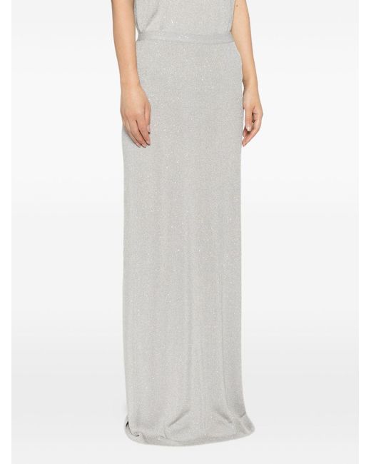Tom Ford White Sequined Long Skirt