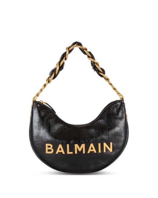Balmain Black Soft Moon 1945 Shoulder Bag for men