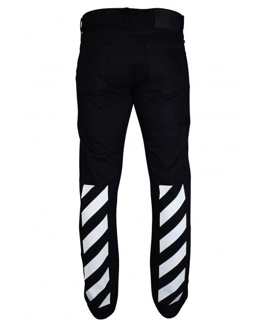 Off-White c/o Virgil Abloh Blue Straight-Cut Jeans With Diagonal Stripes for men