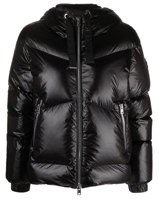 Woolrich Black Short Quilted Down Jacket With Hood