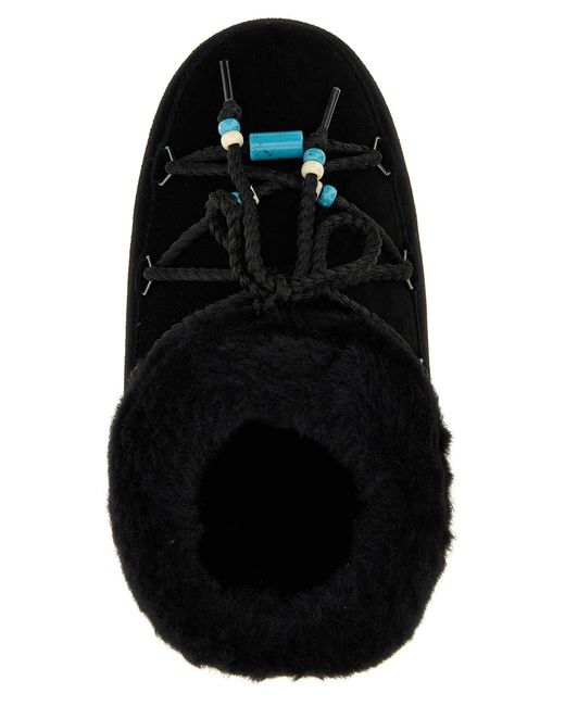 Moon Boot Black Mondstiefel 'Mule Wildleder Perlen' Knöchelstiefel