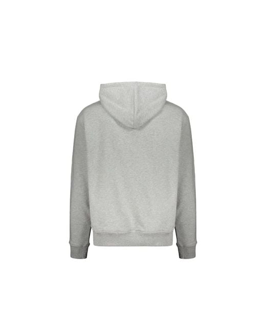 Balmain Gray Logo Motif Hoodie for men