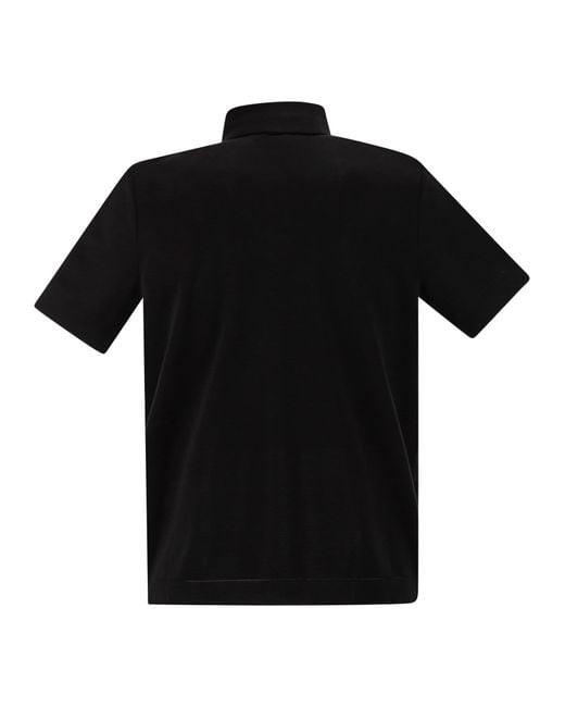 Herno Black Cotton Jersey Polo Shirt for men