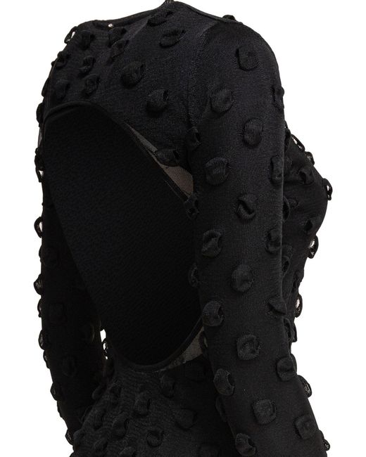 Max Mara Jurk Met Open Rug En Textuur in het Black