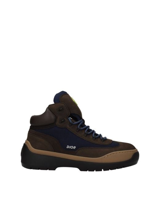 Dior Black Stivaletti Hiking Uomo Camoscio Marrone/Blu for men