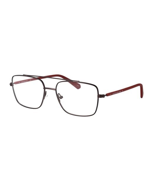 Calvin Klein Multicolor Matte Gunmetal/Oxblood Metal Glasses for men