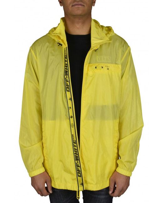Off-White c/o Virgil Abloh Yellow Windbreaker With Iconic Logo Accents
