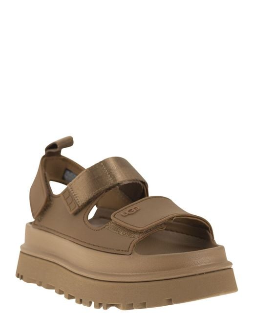 Ugg Brown Goldenglow Adjustable Wedge Sandals