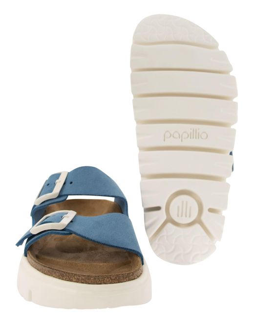 Sandalo robusto Arizona Pap con fibbie di Birkenstock in Blue