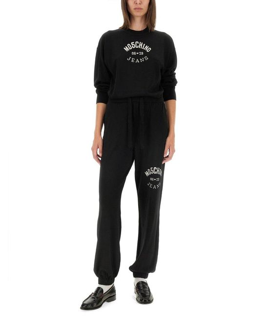 Moschino Black Jogging Pants With Logo