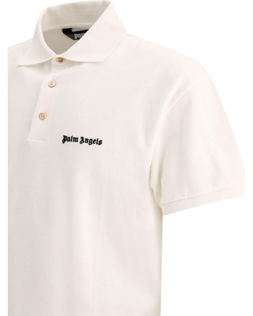 Palm Angels "classic Logo" Polo Shirt in het White voor heren