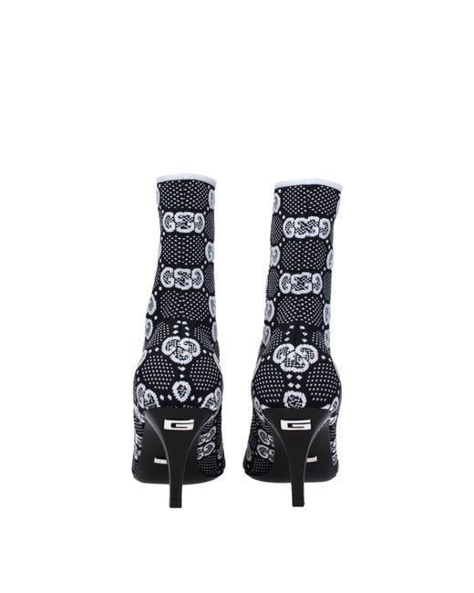 Gucci Blue Stivaletti Donna Tessuto Nero/Bianco for men