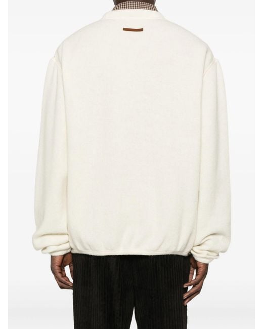 1989 STUDIO White Cut Knit Crewneck for men