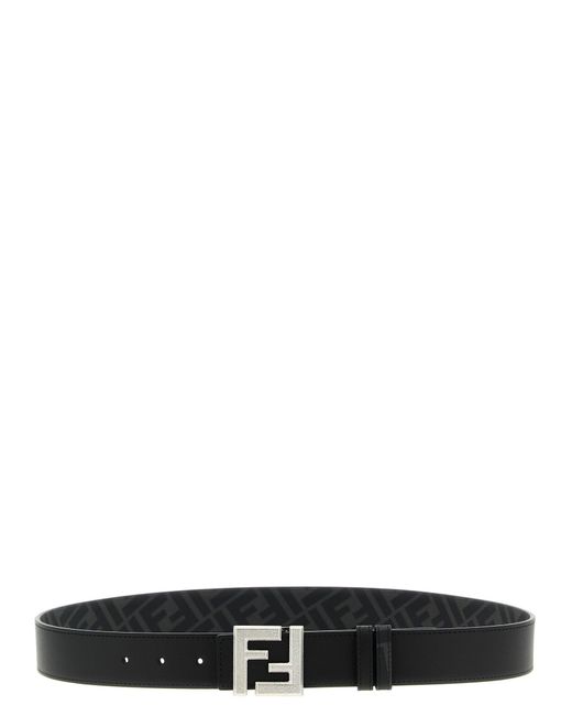 Fendi Black 'Ff' Reversible Belt for men