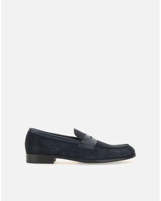 Doucal's Blue Amos Suede Loafers