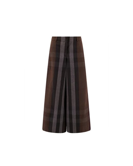 Burberry Brown Wide Trousers