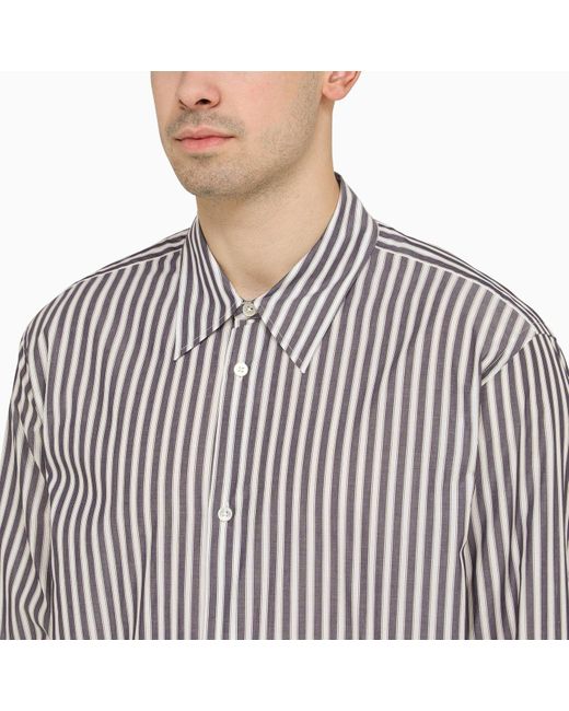 Studio Nicholson Gray And Cream Striped Shirt for men