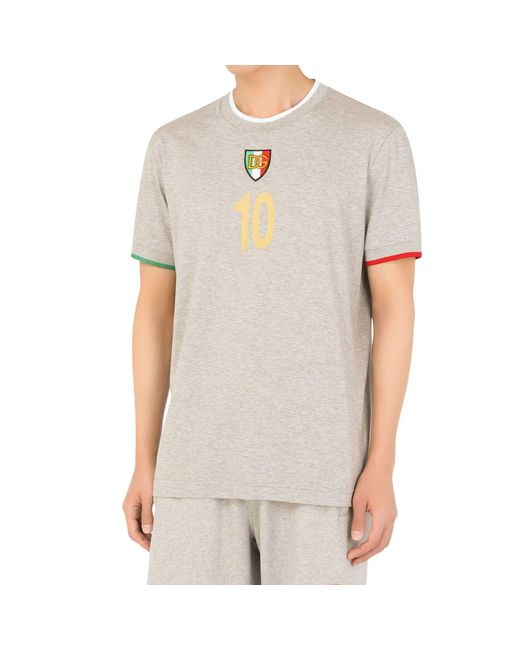 T-shirt de logo Dolce & Gabbana pour homme en coloris Gray