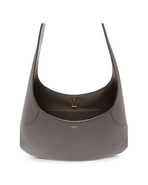 Khaite Gray Joan Large Leather Hobo Bag