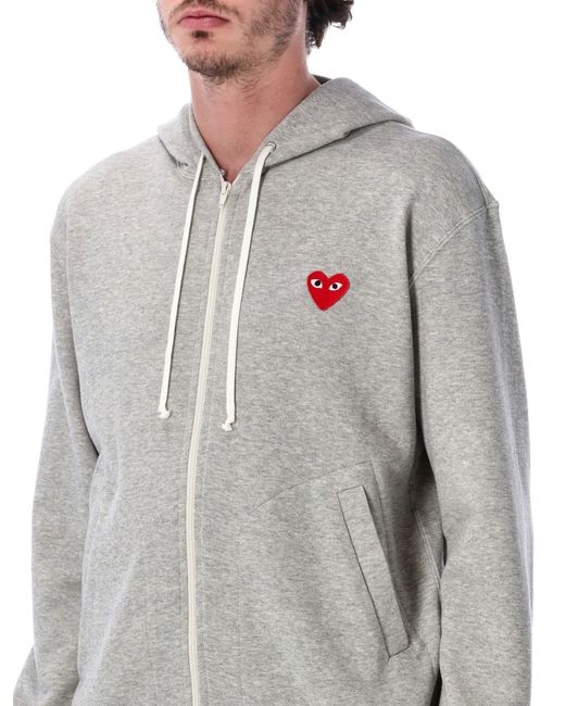 COMME DES GARÇONS PLAY Gray Heart Hoodie