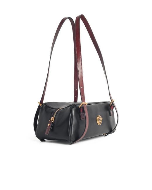 Versace Black 'Emblème' Nappa Leather Bowling Bag