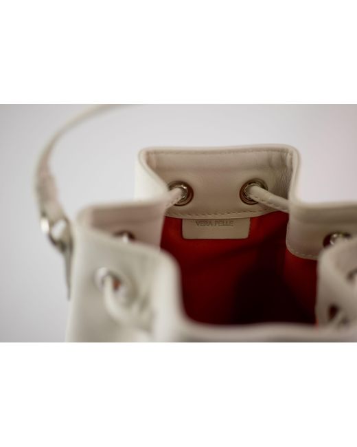 LA ROSE Gray Leather Satchel Bag
