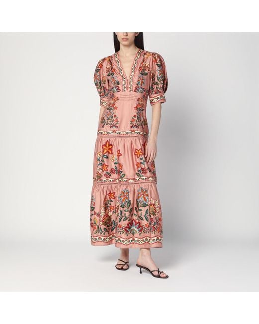 knee length dresses for ladies Shop for Red Garden Delight Long Sleeve Midi Dress