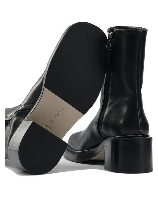 Aeyde Black "Teddy" Ankle Boots