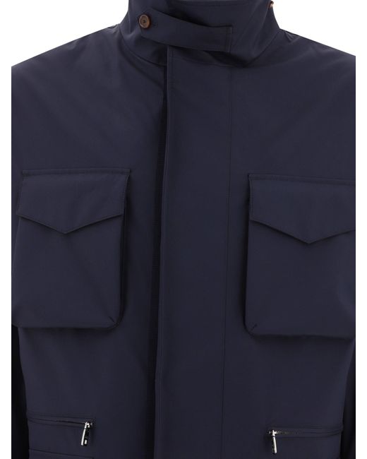 Dolce & Gabbana Technical Stoff Safari Jacke in Blue für Herren