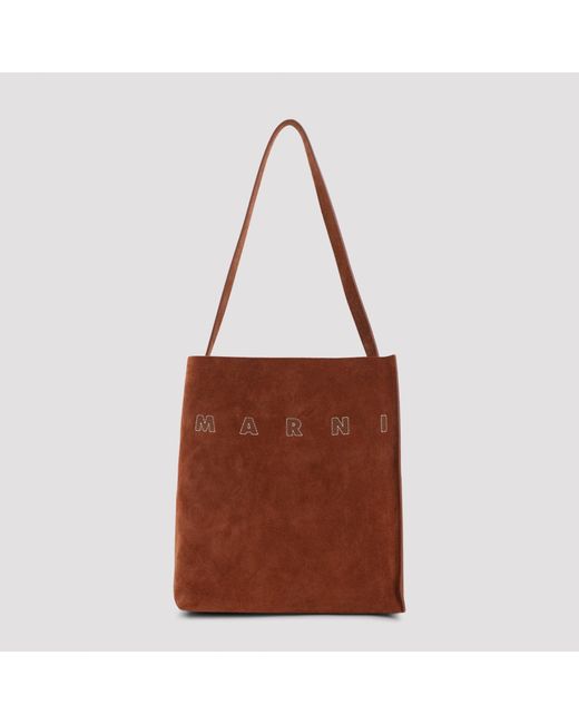 Marni Brown Small Museo Hobo Bag
