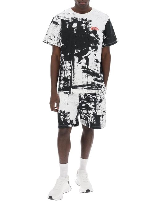 Alexander McQueen Fold Print Sweat Shorts in White für Herren