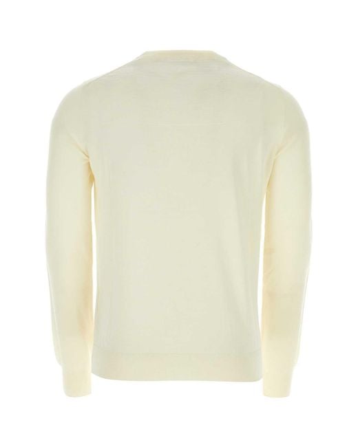 Jil Sander White Ivory Wool Sweater for men