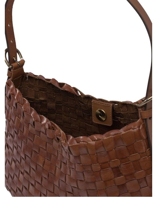 Dragon Diffusion Brown Hobo Salvage unregelmäßiger gewebter Hobo 36 x22 x15 cm