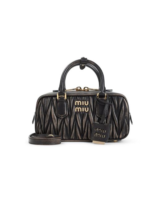 Miu Miu Black Mini Bauletto Leather Shoulder Bag