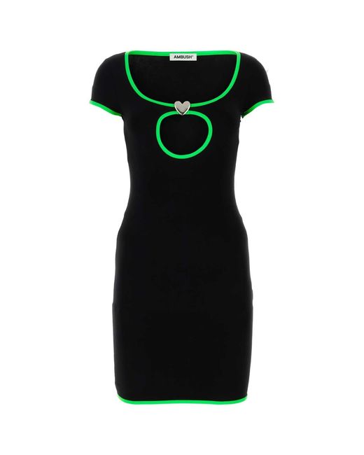 Ambush Black Stretch Viscose Mini Dress