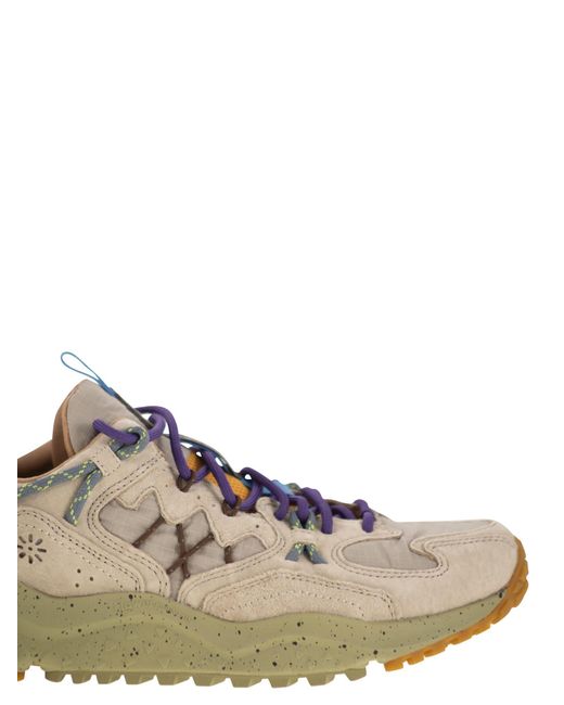 Flower Mountain Brown Yamabushi -Turnschuhe im Wildleder und technischen Stoff