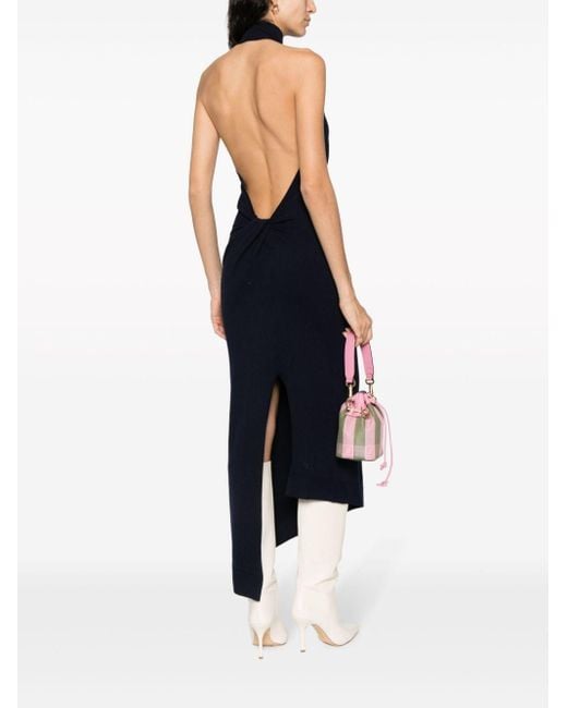 Fendi Blue Wool Midi Dress