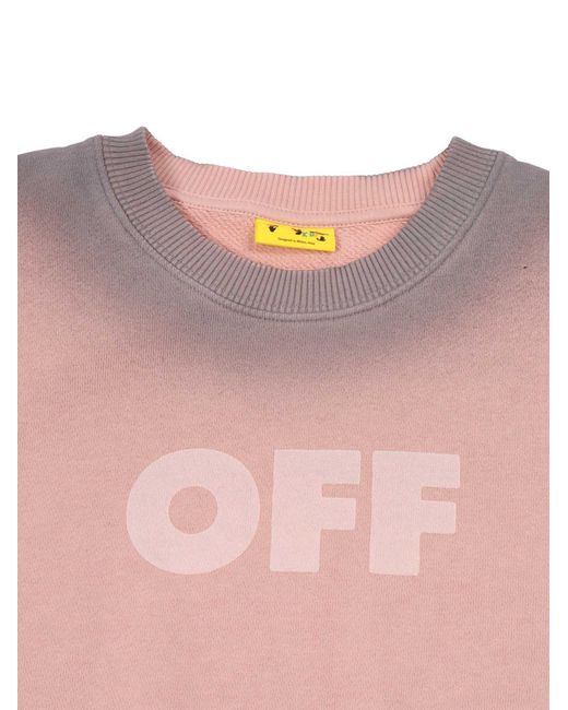 Off-White c/o Virgil Abloh Pink Garment Dyed Spray Crew Rose Soft