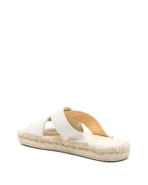 Loewe White Petal Leather Sandals