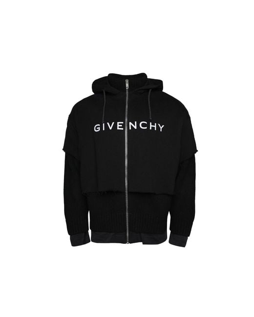 Givenchy Black Zipped Hoodie Sweatshirt for men