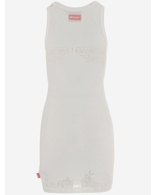 DIESEL X TINDER White Dress With Sheer Detailing