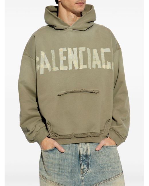 Cape Tipo de algodón con capucha de algodón Balenciaga de hombre de color Gray