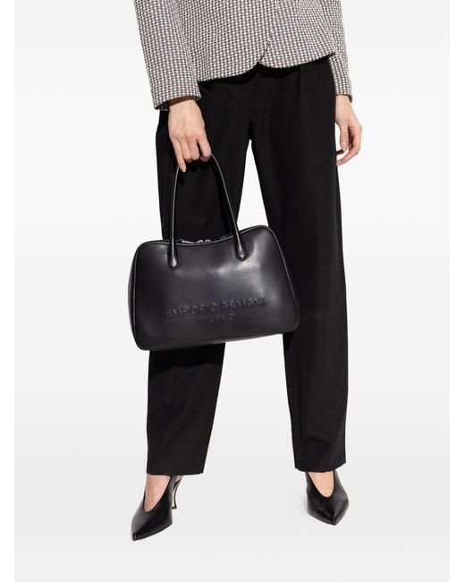 Emporio Armani Black Leather Shoulder Bag