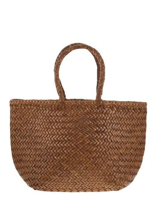 Dragon Brown Grace Korb kleiner gewebter Ledertasche