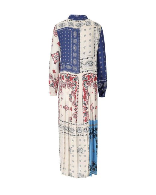Weekend by Maxmara Blue Zuai Multicolored Shirt Dress