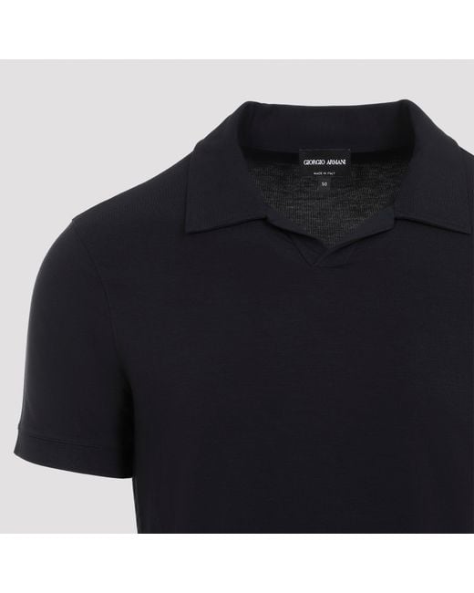 Giorgio Armani Black Viscose Polo