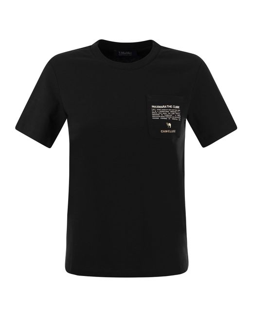 Max Mara Black Sax Jersey T -Shirt mit Tasche