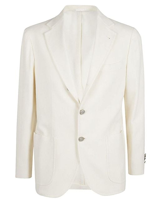 Sartorio Napoli White Single Breasted Wool Jacket for men