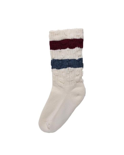Golden Goose Deluxe Brand White Stripes Distressed Socks